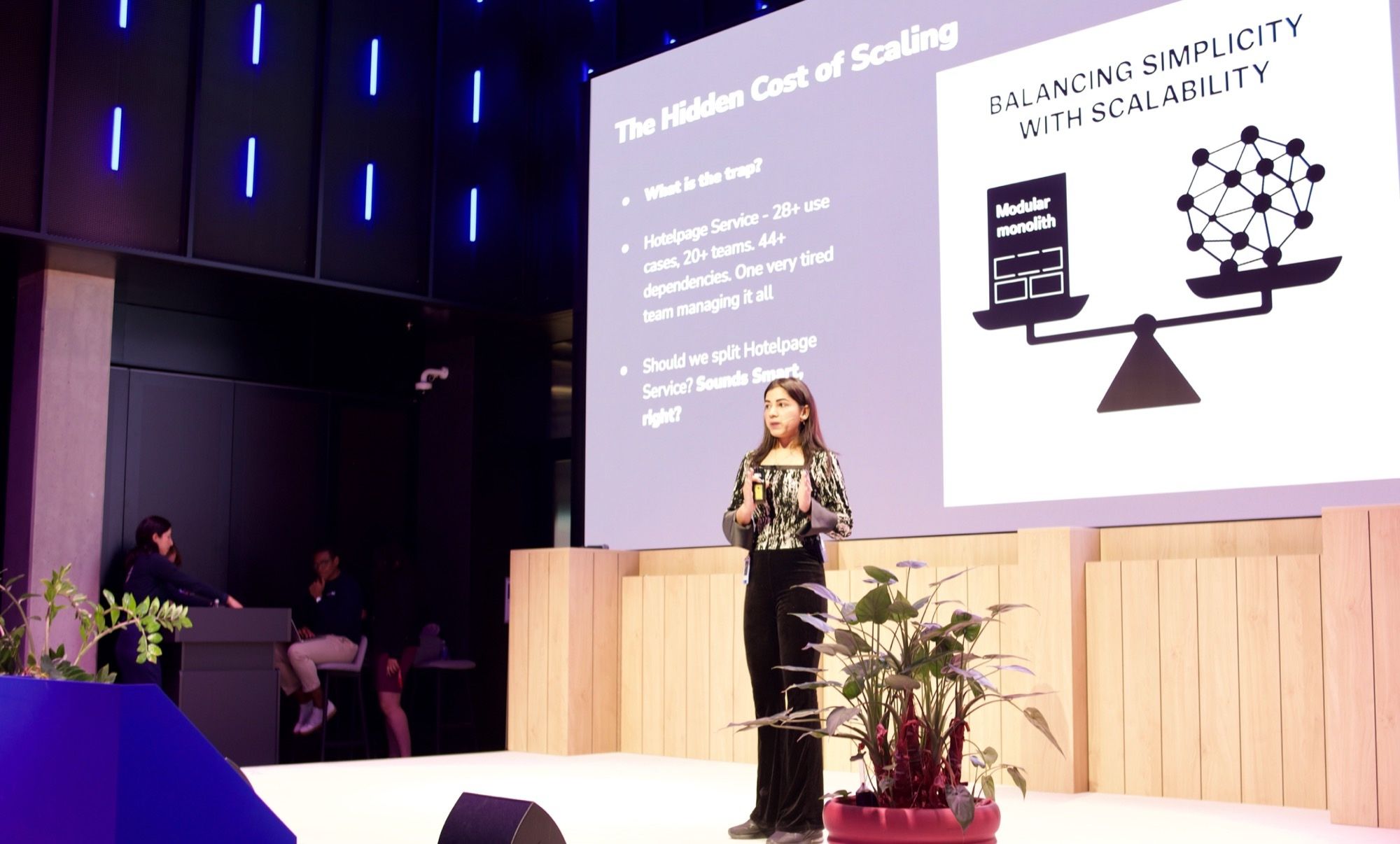 Mansi speaking at Booking.com Tech Lead Conf
